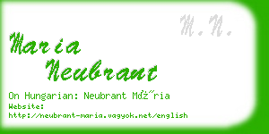 maria neubrant business card